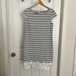 AGB Stripe lace shift dress